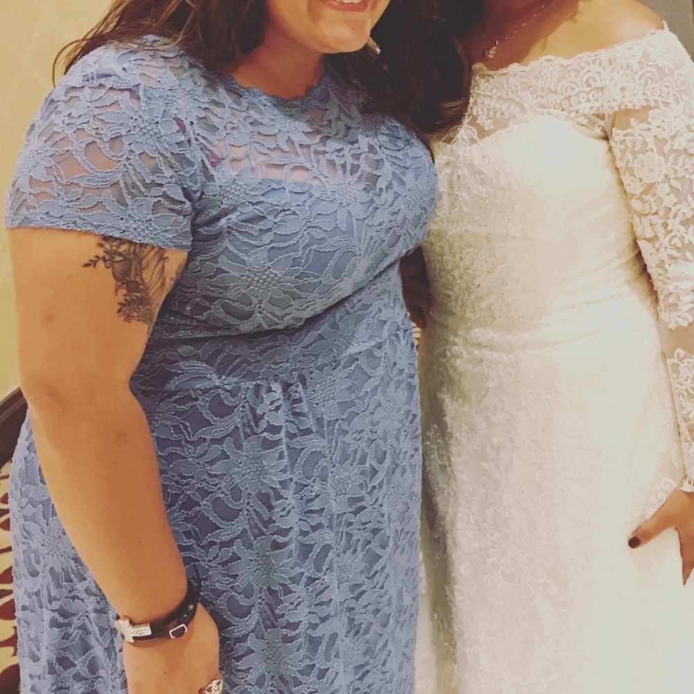 Blue lace dress